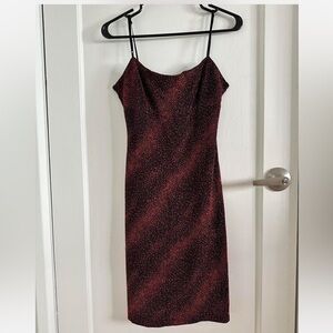 Vintage 90s Sparkly Black and Red Spaghetti Women's Dress